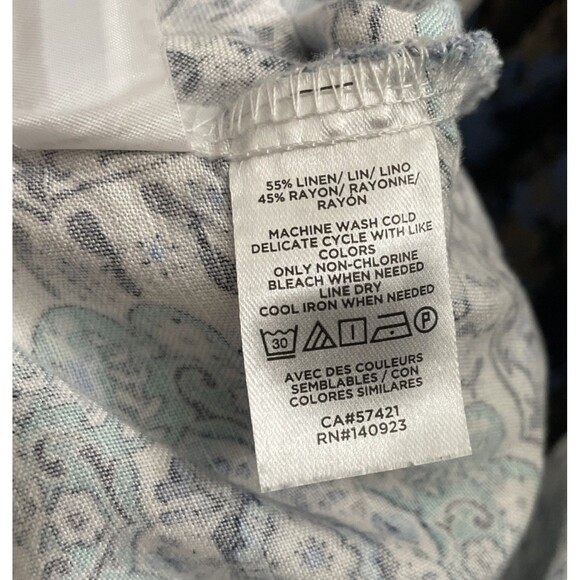 Loft Women's Bohemian Linen Blend Wrap Skirt Paisley Pattern Soft Retro Size 12 - Picture 4 of 11